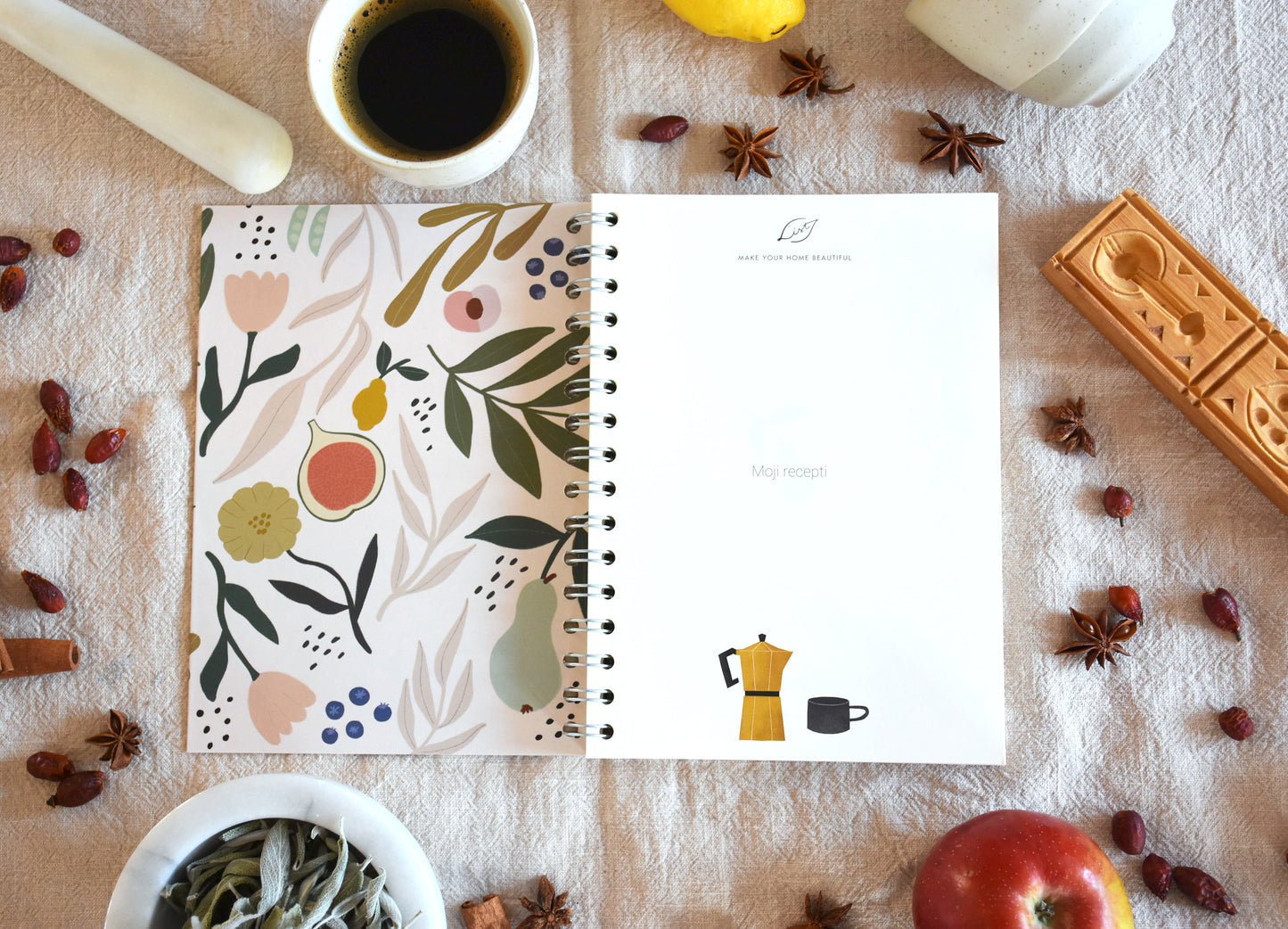 Floral recipe notebook - Hrvatski